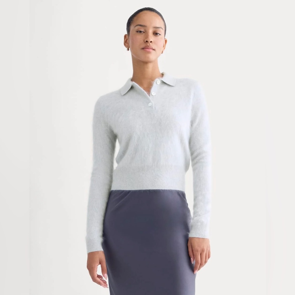 NWT EVERLANE CASHMERE POLO SWEATER